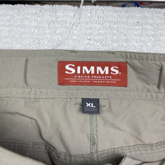 Simms Pants Mens XL Tan Stretch Utility Zip Pocket Fishing Outdoor Hiking Trail - Picture 5 of 16